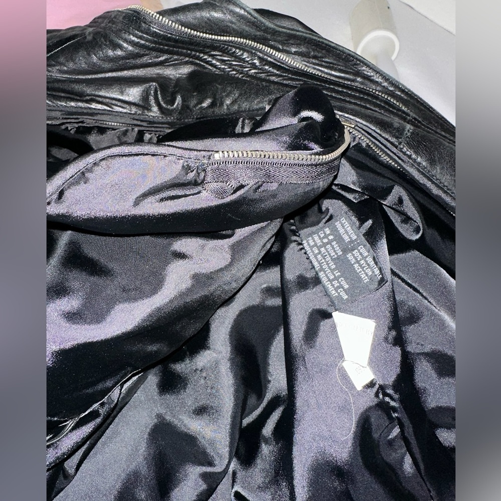 Kenneth Cole Vintage Black Leather Zip Jacket Thinsulate Lining Size XL X-Large - Picture 8 of 10